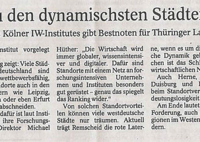 Erfurt gehoert zu den dynamischen Staedten