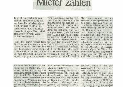 OK Kleinreparaturen muss Mieter zahlen