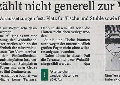 Terasse gehört nicht generell zur Wohnfläche